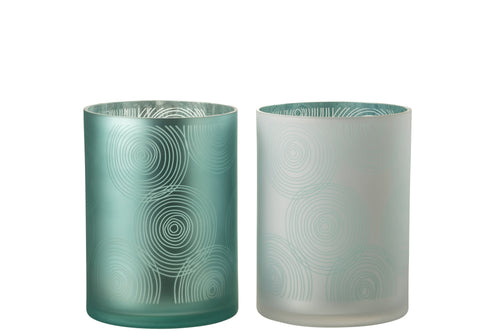 J-Line windlicht Spiralen - glas - mix - extra large - 2 stuks - vtwonen shop