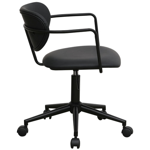Furnhouse bureaustoel Lido - Zwart - Kunstleer - 57x54x71