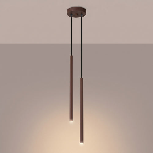Sollux Lighting Hanglamp PASTELO 2 bruin - 15x15x118cm
