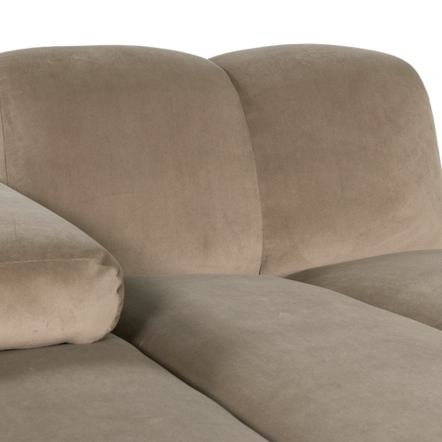 WOOOD chaise longue bank links Mojo - Velvet - Khaki - 74x124x162