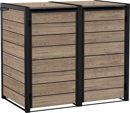 Keter Hide Away Containerberging - 2x 240L - Ashwood - vtwonen shop