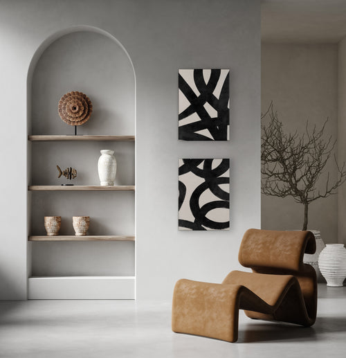 Set 2 Canvas 60x40 Abstracte Lijnen - vtwonen shop