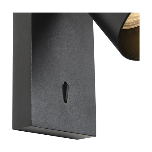 Atmooz wandlamp Nuo - zwart-zwart vanbinnen - 15 x 10 x H 12 cm - GU10