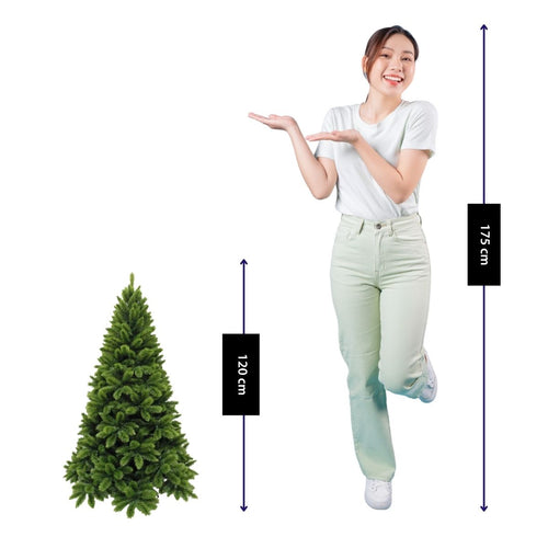 Triumph Tree Tsuga Kunstkerstboom H120 cm - Kerstversiering voor Binnen met Volle Uitstraling - Kunstboom met Realistische Dennentakken - Klassiek