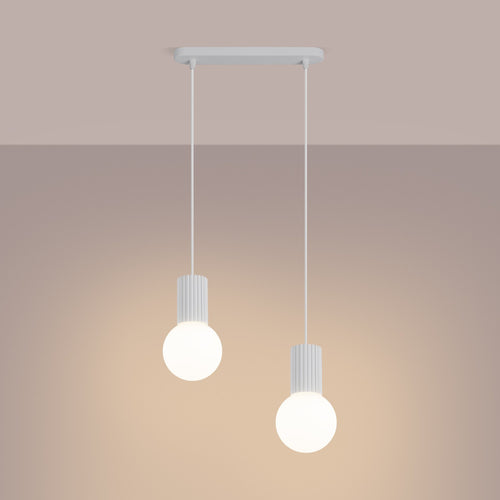 Sollux Lighting Hanglamp HALO 2L wit - 33,5x6x120cm