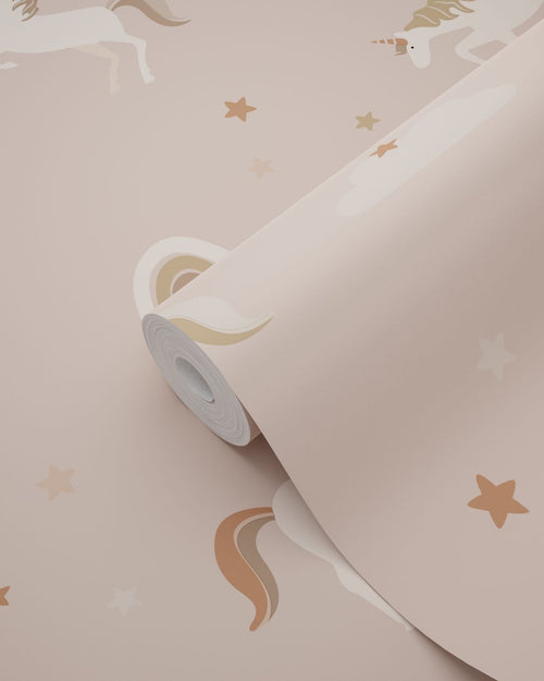 ESTAhome behang unicorns oudroze en terracotta - 50 x 900 cm - 131461