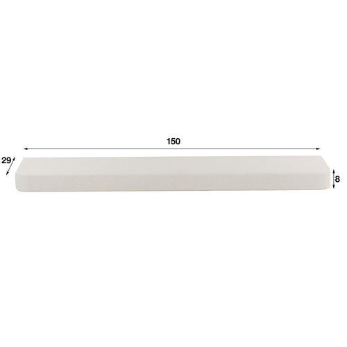 Giga Meubel Wandplank Stone - Wit Marmer Composiet - 150x29x8cm