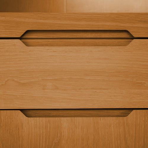 Furnhouse vitrinekast Kerteminde - Natuurlijk eikenhout - MDF, Eikenfineer, Glas - 45x124x146