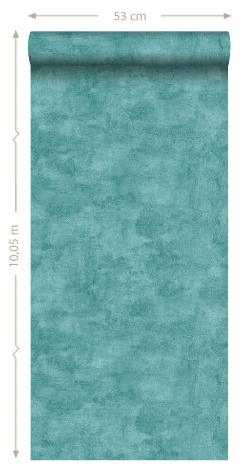 ESTAhome behang betonlook turquoise - 53 cm x 10,05 m - 138908 - vtwonen shop