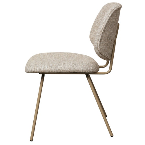 Furnhouse eetkamerstoel Sofia - Beige - Stof (Bouclé) - Set van 2