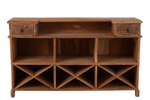 J-Line barkast 2 Lades - gerecycleerd hout - naturel
