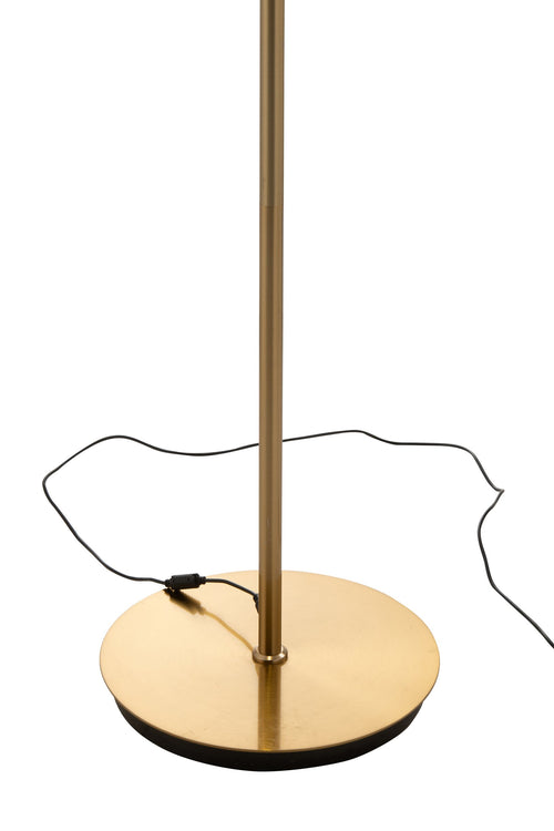 J-Line vloerlamp - glas - bruin - LED lichtjes