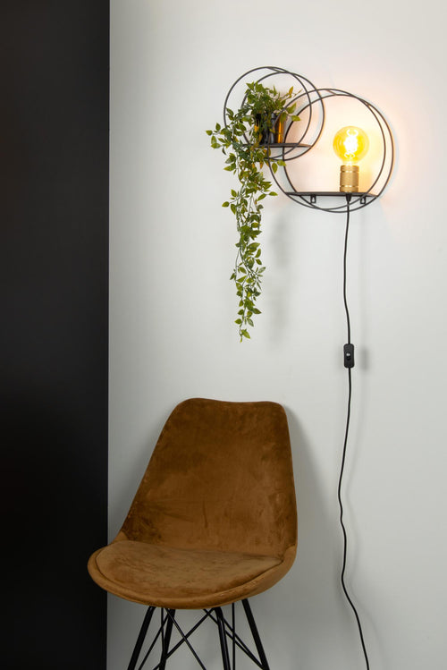 Lucide wandlamp CIRCLE - 1xE27 - Zwart - vtwonen shop