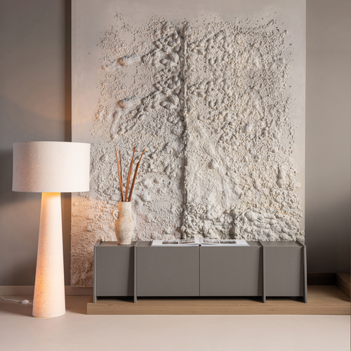 WOOOD tv meubel 200 cm Brock - Essen Fineer - Warmgrijs - 53x200x44