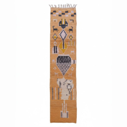 AFK Living vloerkleed Berber - handgemaakt - Wol - 77 x 375 cm
