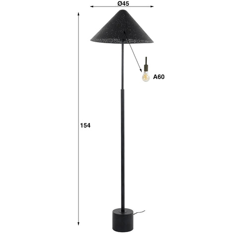 Giga Meubel Vloerlamp Kosmos - Zwart Metaal - 45x45x154cm - vtwonen shop