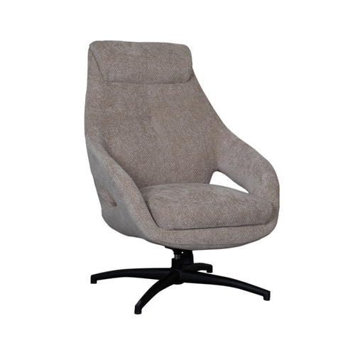 LABEL51 Draaifauteuil Maxwell - Beige/Zwart - 75x84x108cm