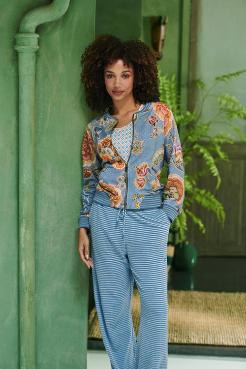 Pip Studio - Britta Pyjamabroek - Dames - Little Sumo Stripe - Blauw - XL