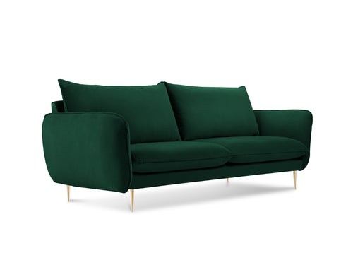 Cosmopolitan Design Bank Vienna 2-zits, flueel, flessengroen - 92x160x95cm