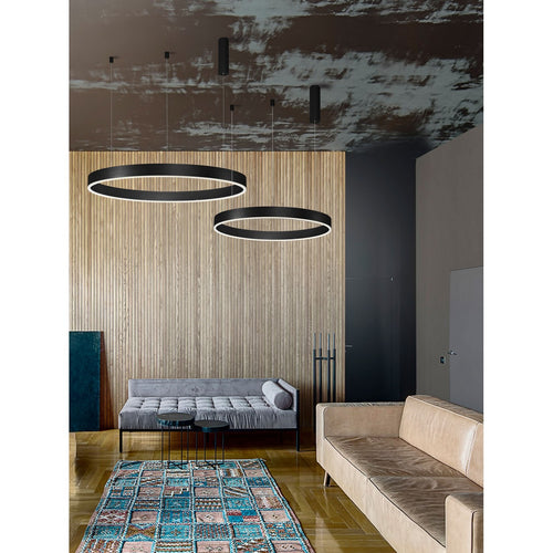 Nova Luce MOTIF Geïntegreerde LED-hanglamp voor plafond, zandkleurig zwart, dimbaar, 40W, 2943lm