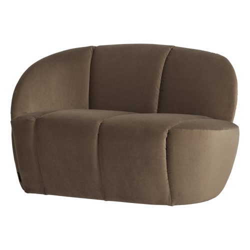 WOOOD 2-zits bankje links Mojo - Velvet - Taupe - 73x112x77