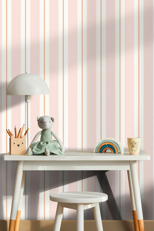 Sanders & Sanders behang strepen roze - 53 cm x 10 m - 640309