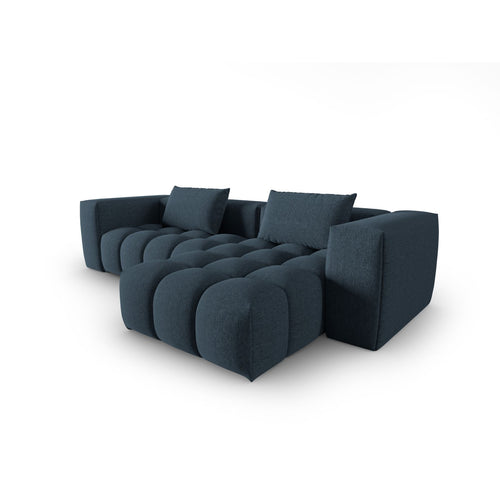 Cosmopolitan Design - Modulaire hoekbank rechts Verona 3-zits, structurele stof donkerblauw - 145x260x70cm