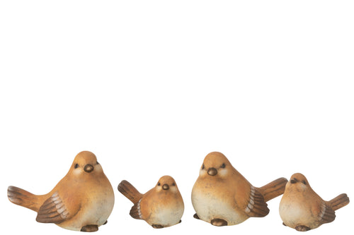 J-Line figuur Vogel - porselein - bruin - large - 2 stuks - vtwonen shop