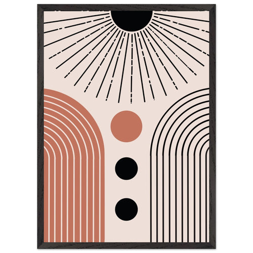 Artfulprints Poster met Lijst Boho – Cosmic rise   - 50x70 cm - Meerkleurig