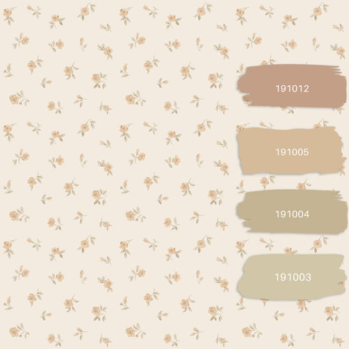 ESTAhome behang vintage bloemetjes zand beige - 53 cm x 10.05 m - 139833 - vtwonen shop