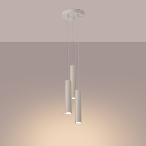 Sollux Lighting Hanglamp LAGOS 3P beige - 19,5x19,5x108cm