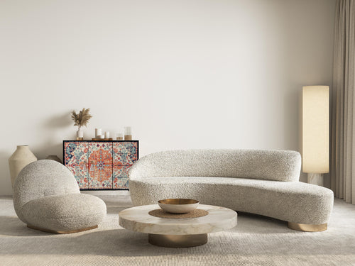 Laag dressoir met 2 deuren en 4 laden van MDF met Vintage tapijt patroon - vtwonen shop