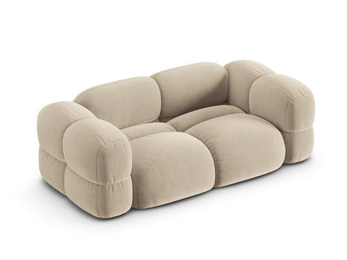 Cosmopolitan Design Bank Loretto 3-zits, flueel lichtbeige - 100x210x68cm