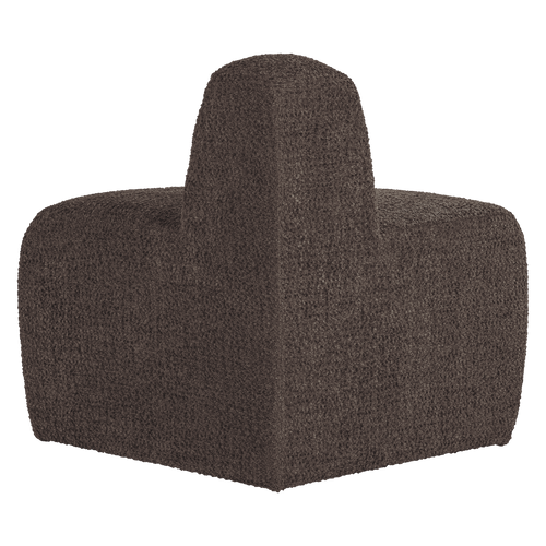 WOOOD eetbank hoek rond rugleuning Mojo - Wollig - Bruin - 83x100x74