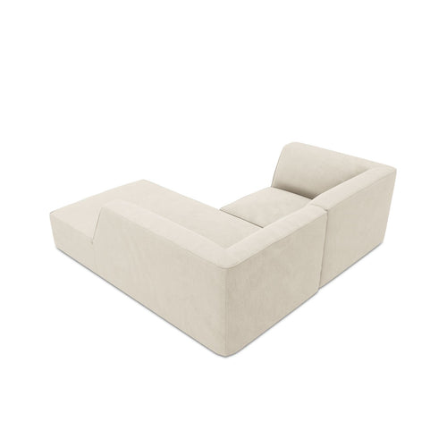 Cosmopolitan Design - Modulaire hoekbank rechts Siena 3-zits, ribfluwelen lichtbeige - 180x186x69cm