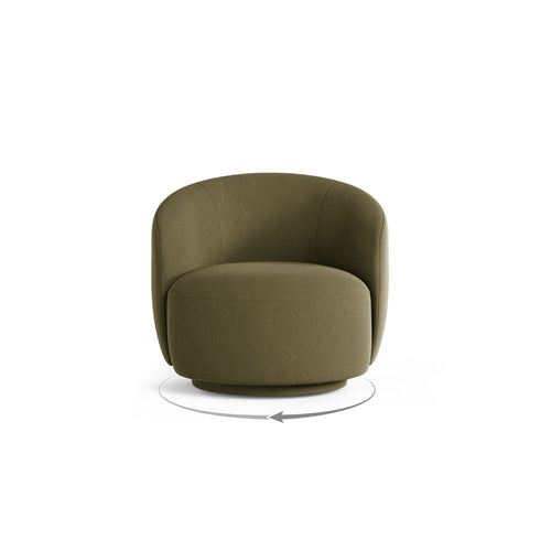 Cosmopolitan Design - Draaistoel Savona structurele stof groente - 83x86x76.5cm