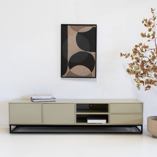 Giga Meubel Tv-meubel Cervi - Mangohout/Metaal - Taupe - 210x42x50cm - vtwonen shop