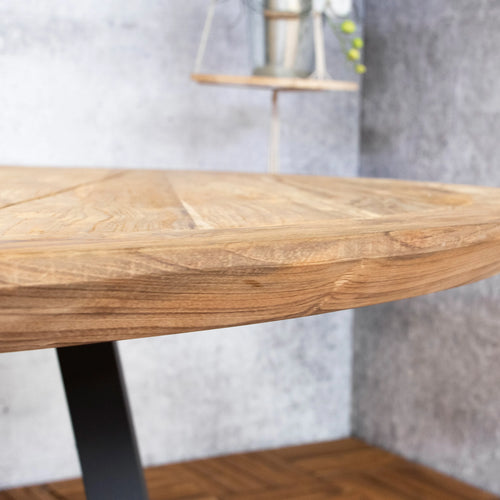 Sens-Line - Dallas teakhout - Tuintafel - Ø150 cm - Bruin/ Zwart