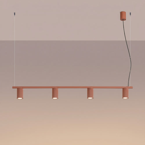 Sollux Lighting Kroonluchter KARBON 4 rode oker - 122x6,5x212cm