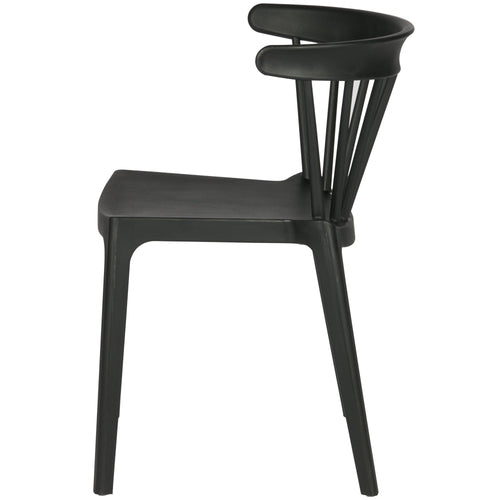 WOOOD tuinstoel Bliss - Kunststof - Zwart - Set van 6