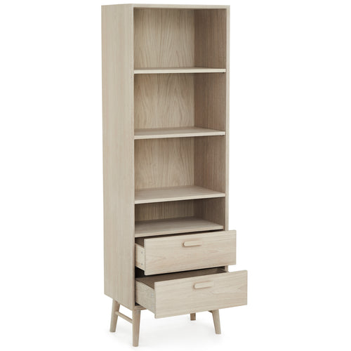 Furnhouse stellingkast Porto - Witte olie - MDF, Eikenfineer - 40x60x187