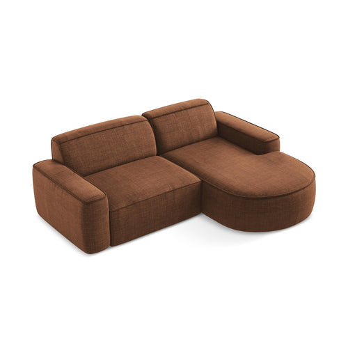 LaMiaSofa hoekbank rechts Melissa - textuurstof - terracotta - 224x166x70