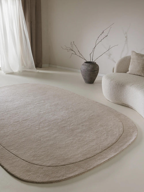 benuta wollen vloerkleed Shape - crème - 160x230 cm