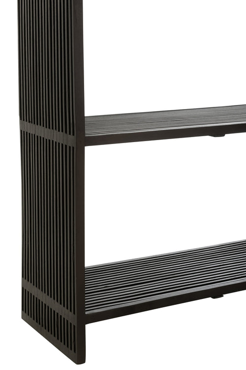 J-Line boekenkast 4 Schappen - gerecycleerd hout - zwart