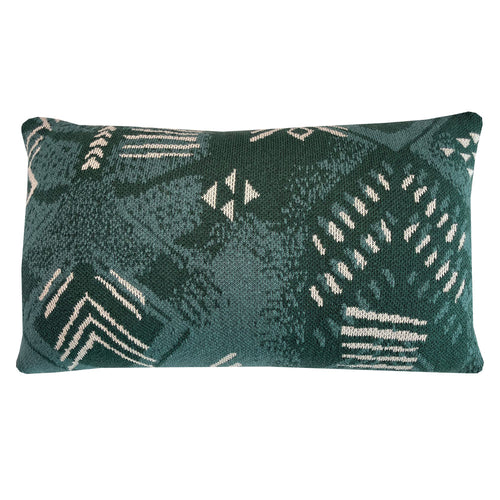 Malagoon kussen Funny block dye - groen - 35x60cm 100% organisch katoen