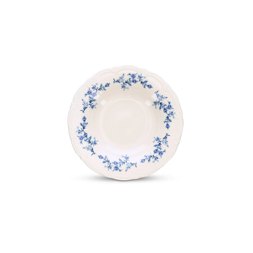 Bonbistro - Diep bord 23,5/14xH4cm blue flower Retro - Set van 6