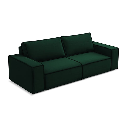 LaMiaSofa 3-zits slaapbank Livorno - velours - flessengroen - 255x105x85