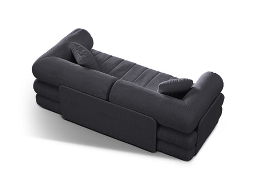 Cosmopolitan Design Converteerbare bank Kemi 3-zits, boucle grafiet - 95x206x70cm