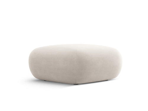 Cosmopolitan Design Poef Nolio flueel lichtbeige - 75x75x36cm