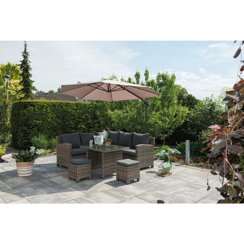 Hawaii parasol S - Ø300 cm - carbon black - taupe